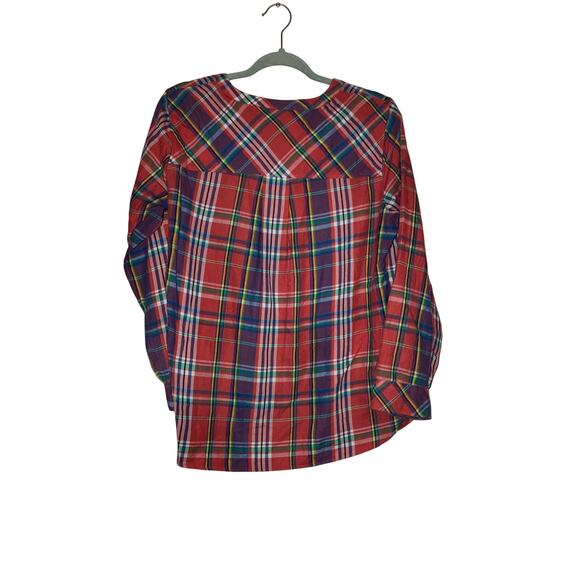 Talbots Plaid Multicolor Popover Tunic Flannel Top XL Petite - Picture 5 of 5